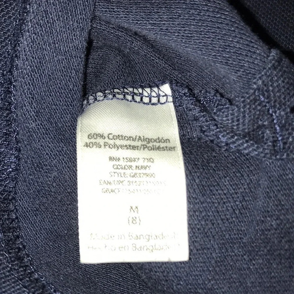 Polo shirt unknown brand school uniform navy blue short sleeve boys size M / 8 - Picture 4 of 4